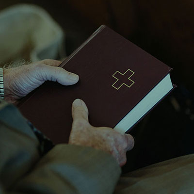 Man holding Bible